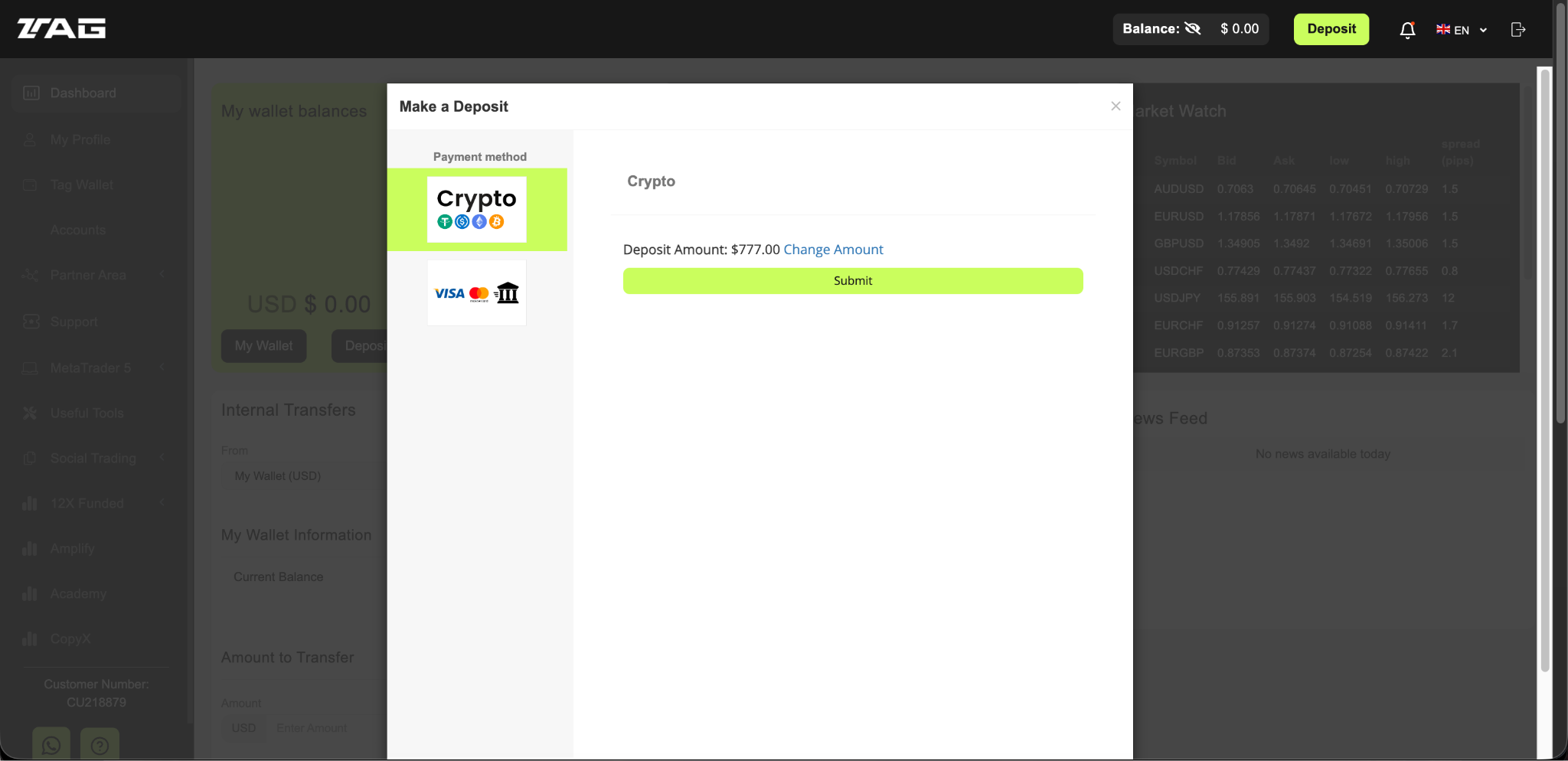 Confirm crypto payment
