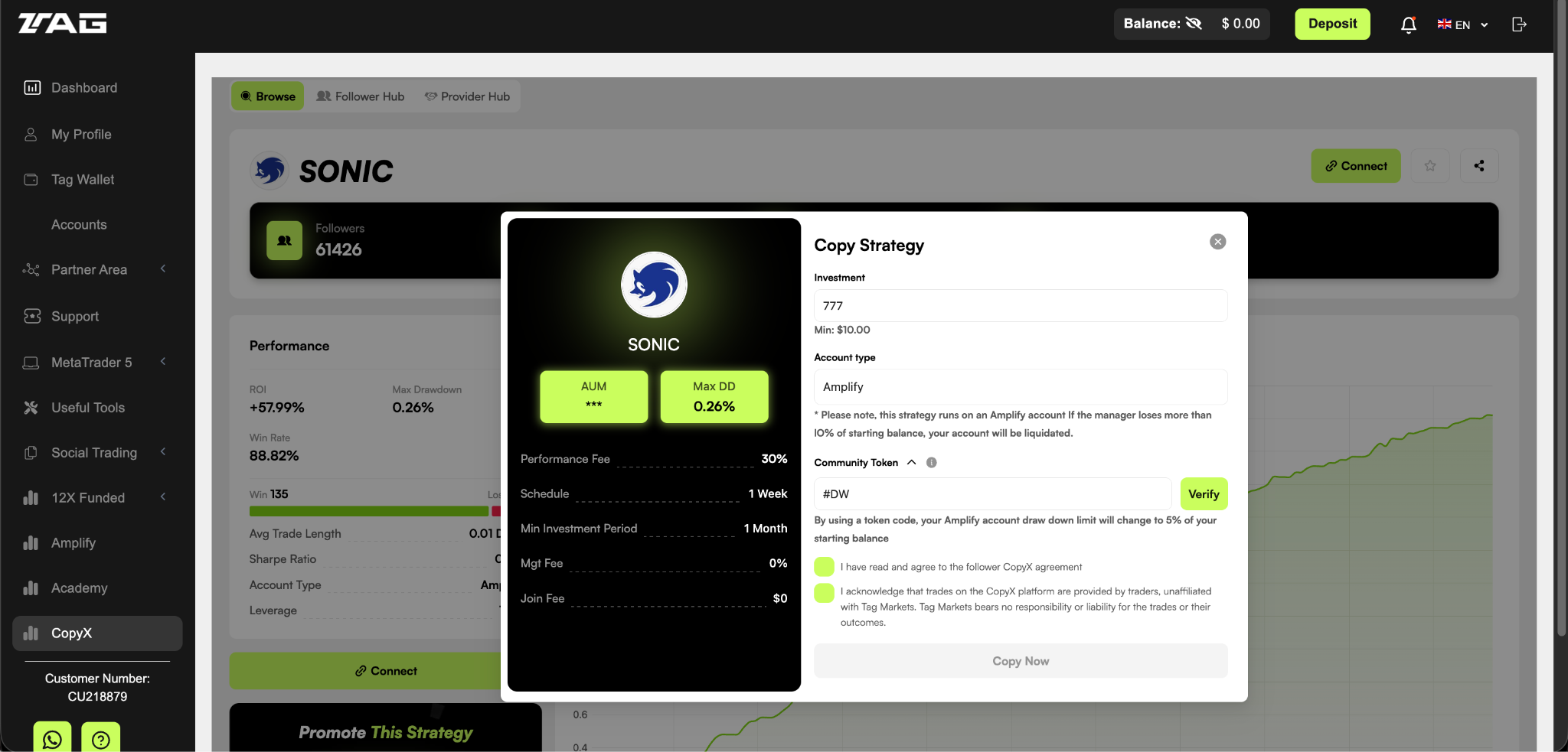 Community Token sisestamine